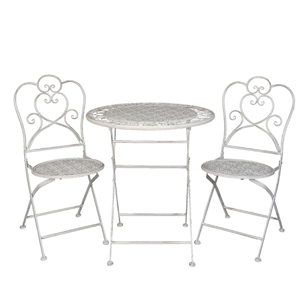 [5Y0222] Tafel + 2 stoelen Ø 70x75 / 42x39x93 cm (2)