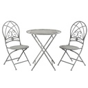 Bistro Set Bistro Table Bistro Chairs 3 parts Grey Ø 70x76 / 42x54x93 cm (2)