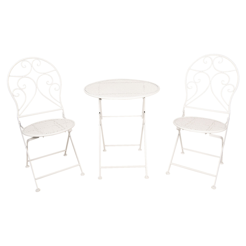 [5Y0632] Tisch + 2 stoelen Ø 60x70 / 40x40x92 cm (2)