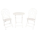 Table + 2 stoelen Ø 60x70 / 40x40x92 cm (2)