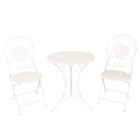 Bistro-Set Bistro-Tisch Bistro-Stuhl 3 Teilig Weiß Ø 60x70 / 40x40x92 cm (2)
