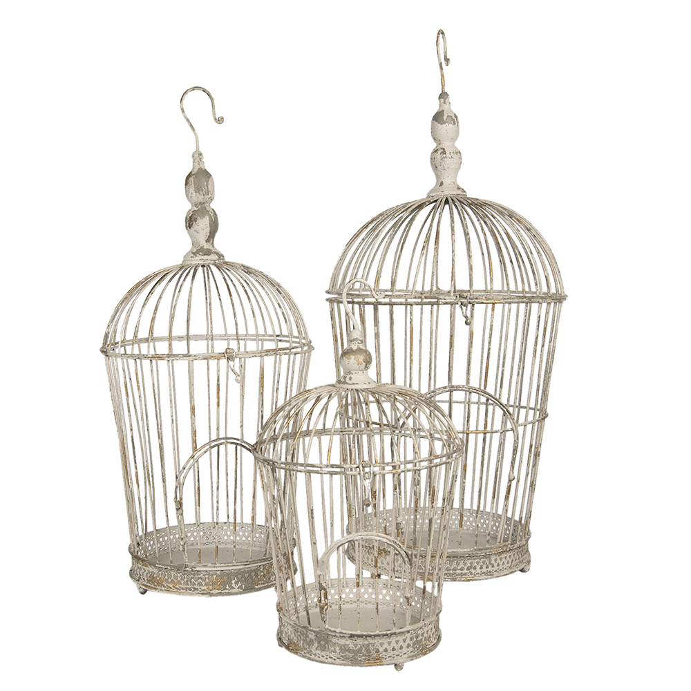 [5Y0722] Decoratie vogelkooi (3) Ø 36x81 / Ø 31x72 / Ø 26x44 cm