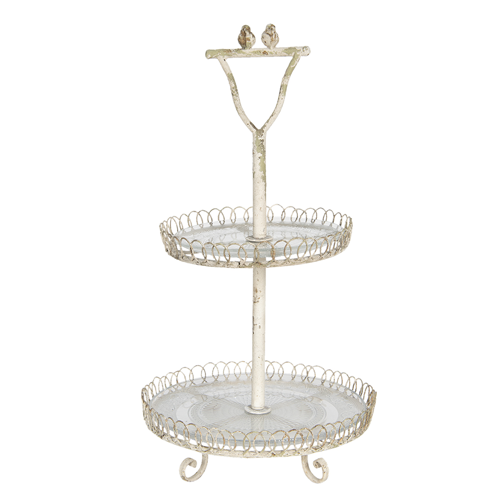 Etagere 2 Etagen Weiß Ø 36x65 cm