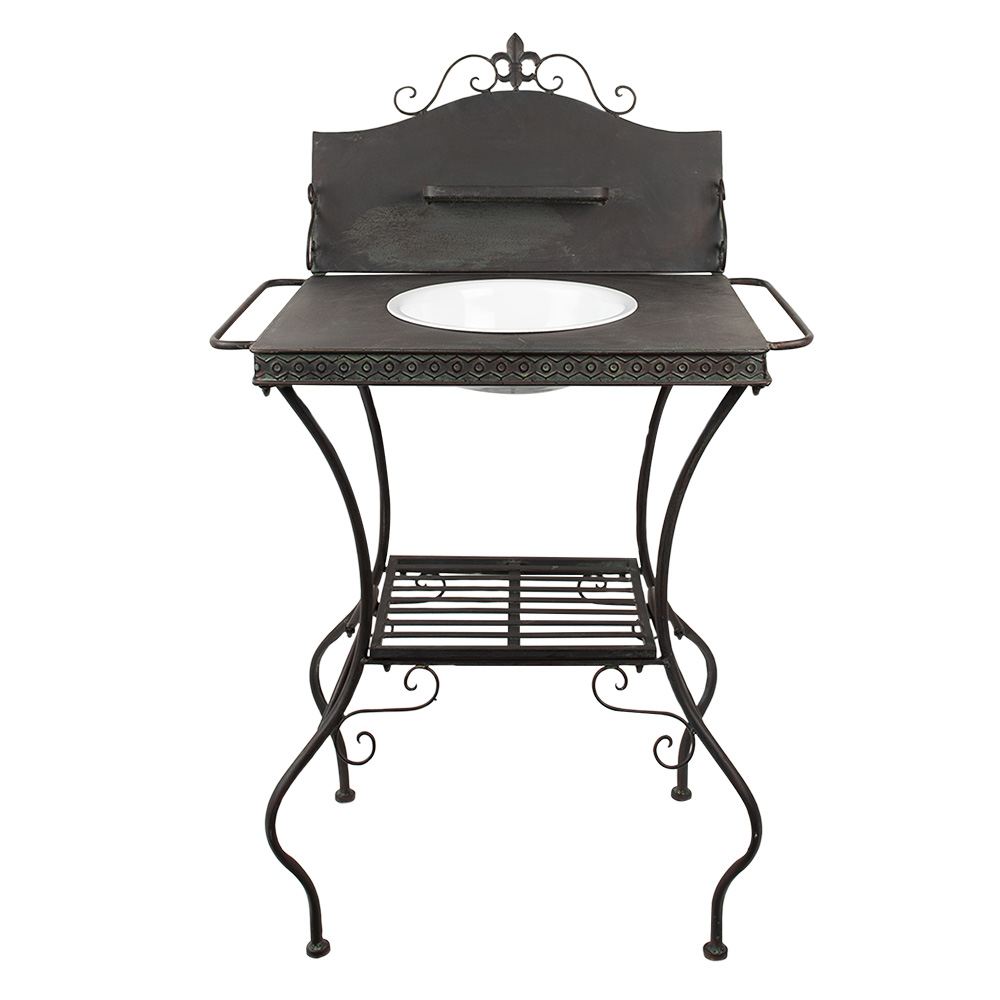 [5Y0870Z] Table de toilette Marron Vert 72x48x114 cm