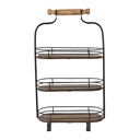 Alzatina 3 Livelli Nero, Marrone 31x17x53 cm