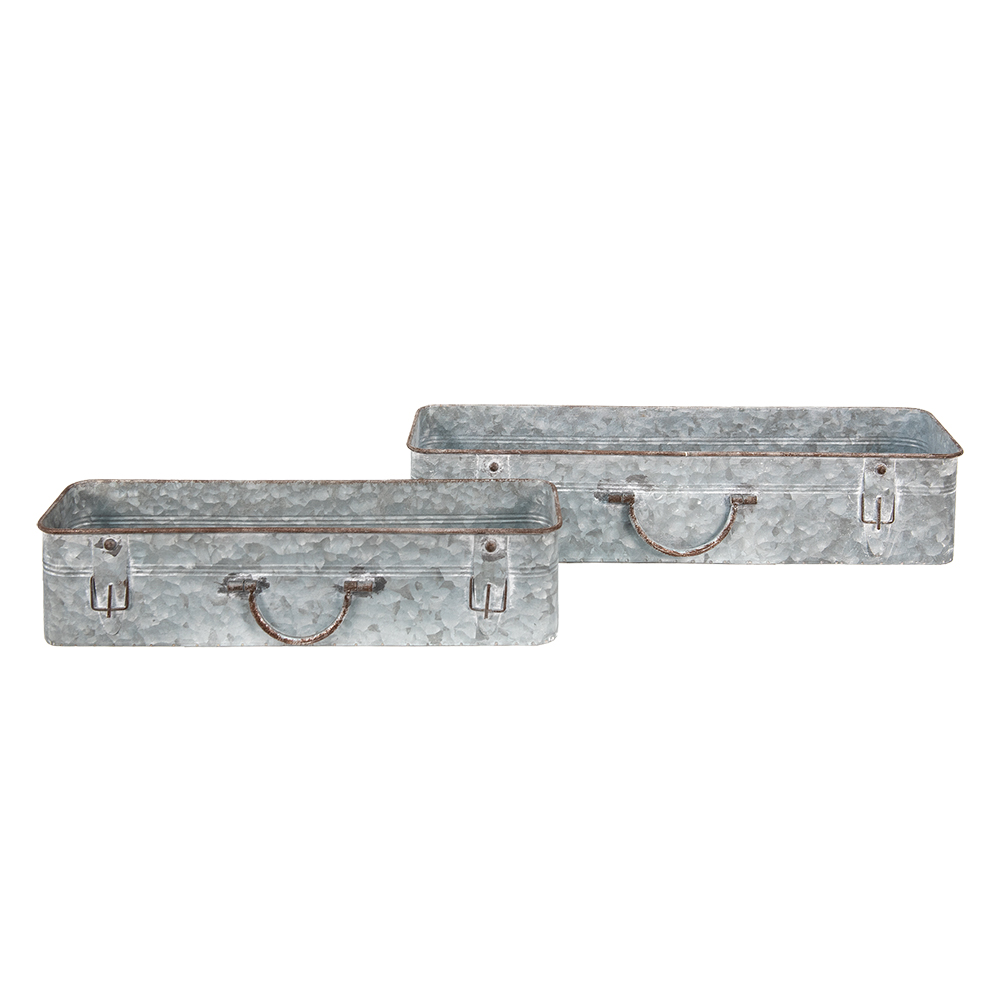 [5Y1074] Decoratie planthouder (2) 61x16x12 / 50x13x11 cm