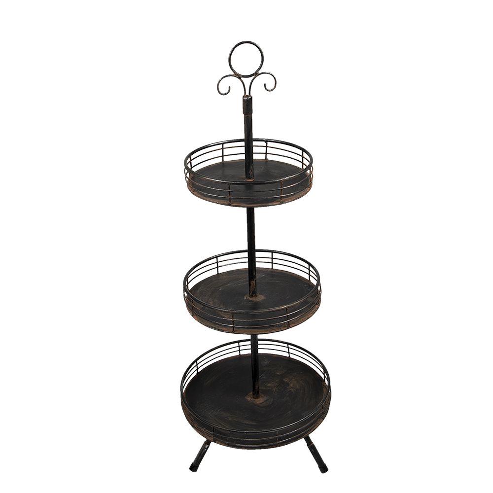3-Tier Cake Stand Black Ø 34x95 cm