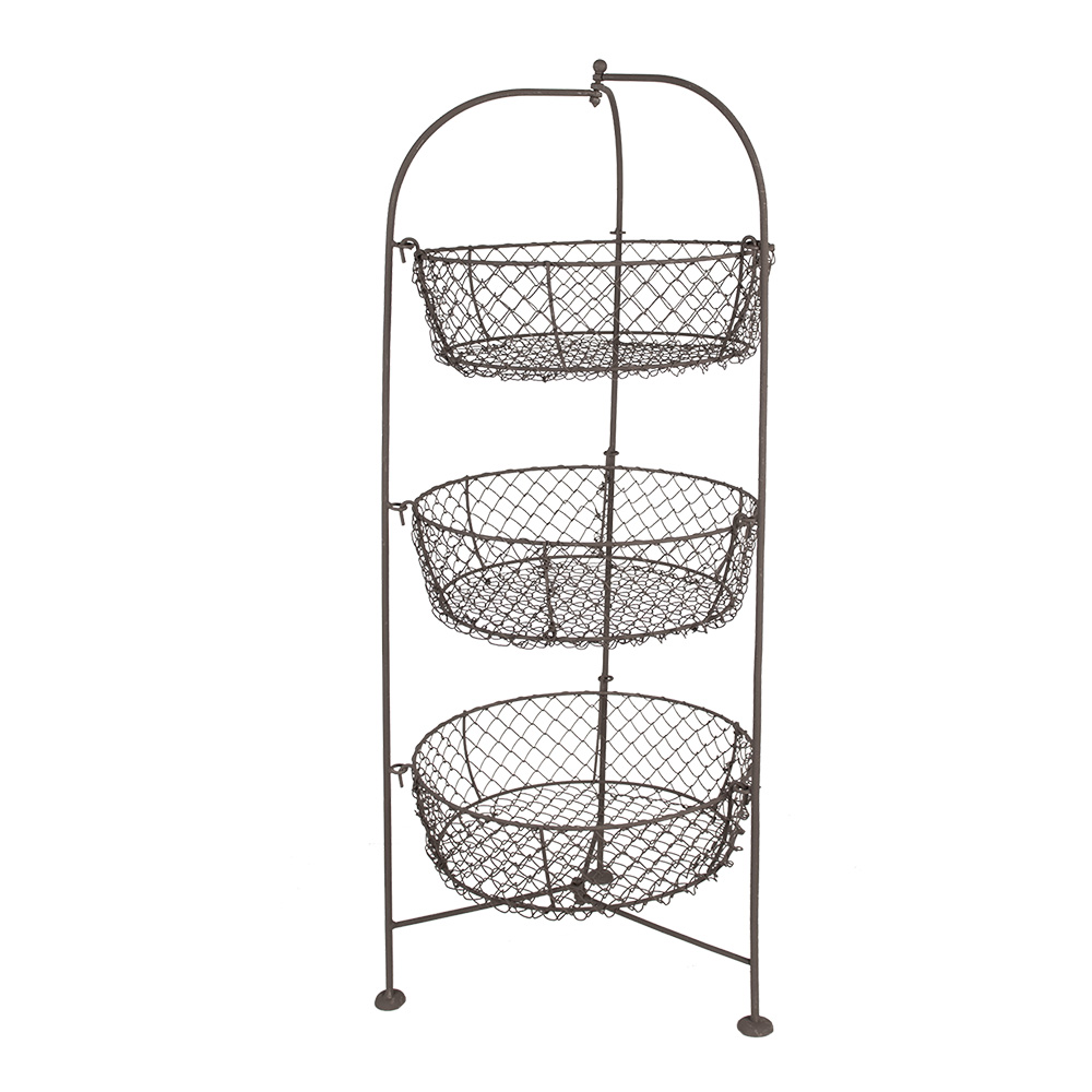 [5Y1193] Rek met manden Ø 31x80 cm