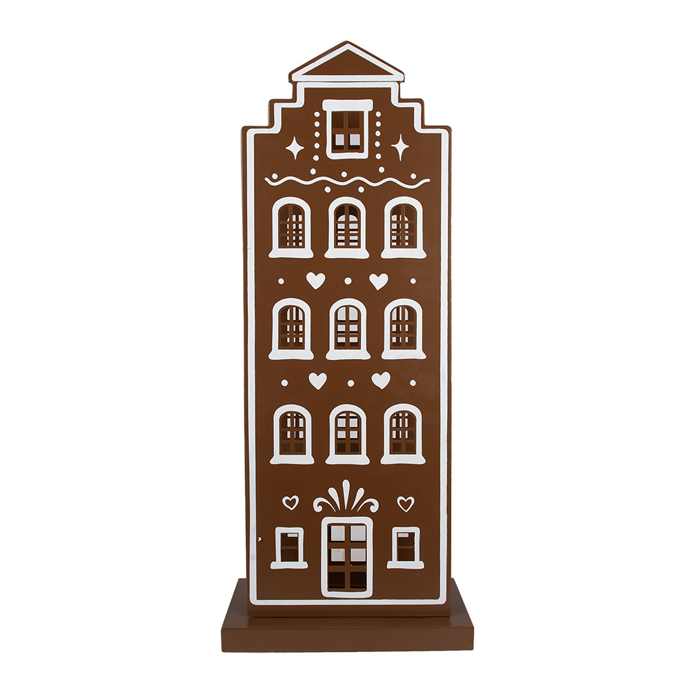 [5Y1251] Décoration maison avec LED Marron Blanc 31x16x75 cm / 3xAA