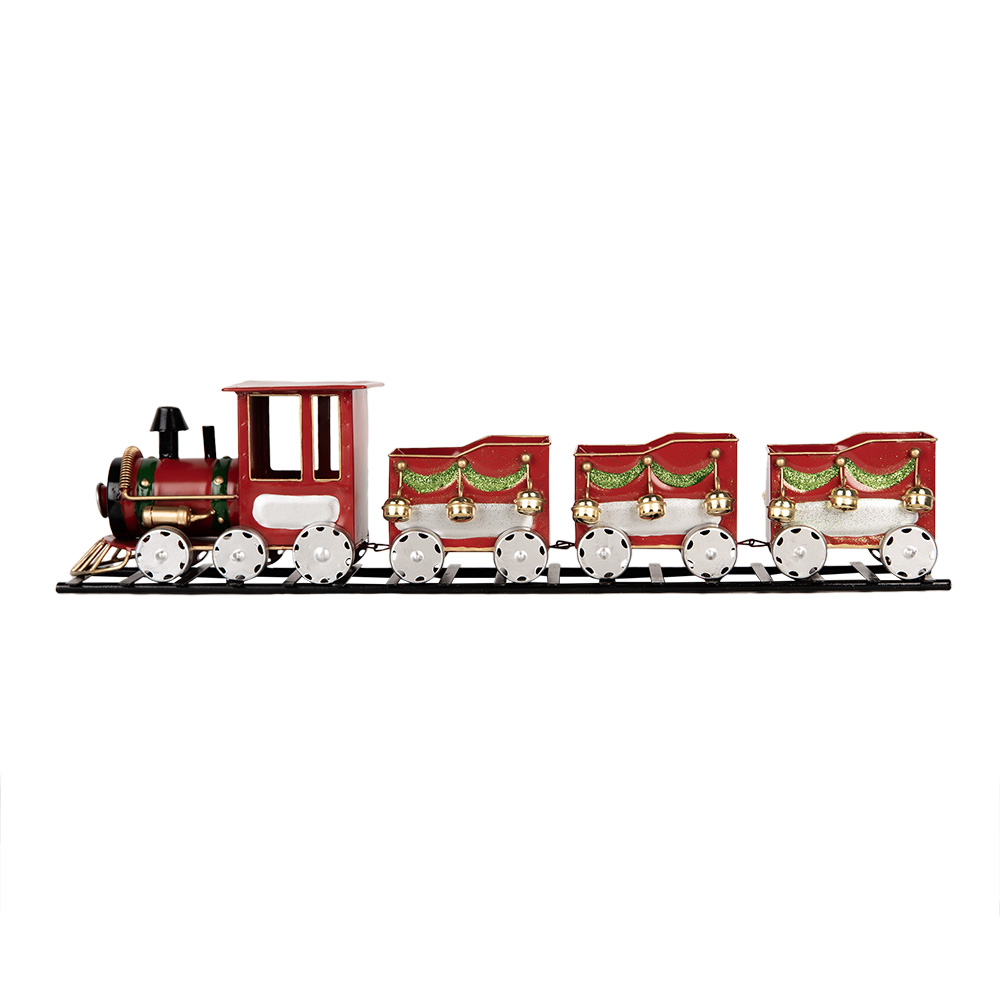 [5Y1299] Decoration Train Red 58x12x14 cm