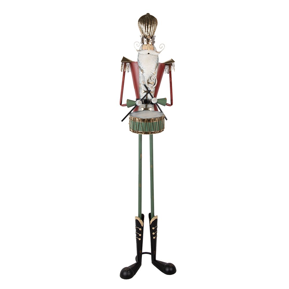 [5Y1324] Decoration Nutcracker Red Green 38x47x183 cm