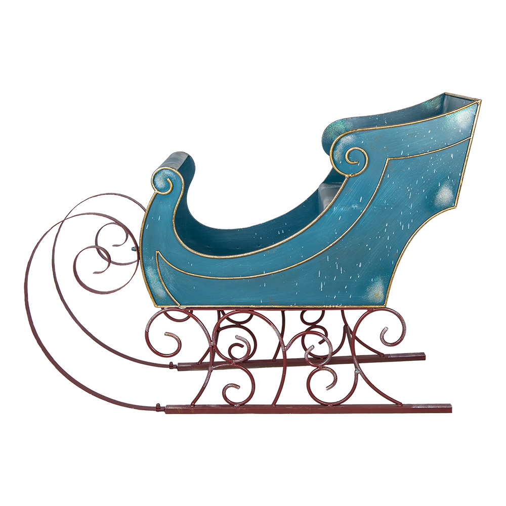 [5Y1325] Weihnachtsdeko Schlitten Blau 137x50x98 cm