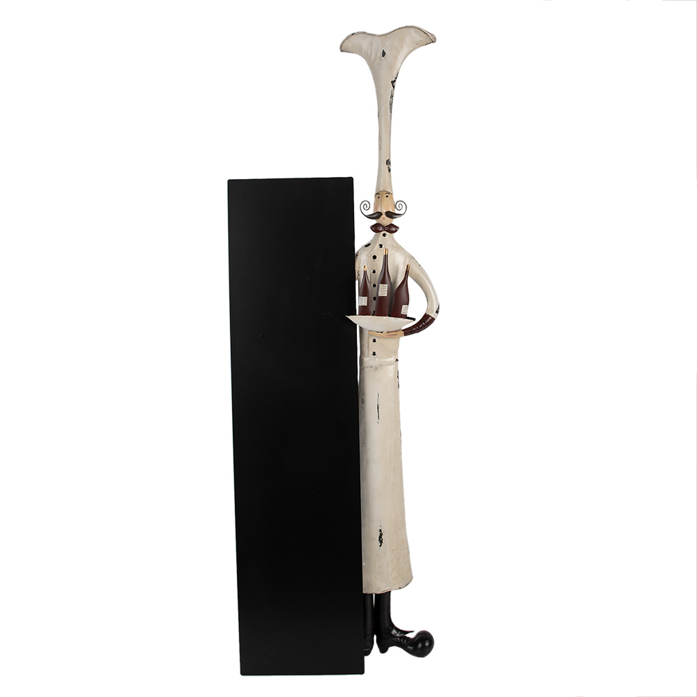 [5Y1339] Décoration cuisinier avec tableau noir Beige Noir 37x14x113 cm