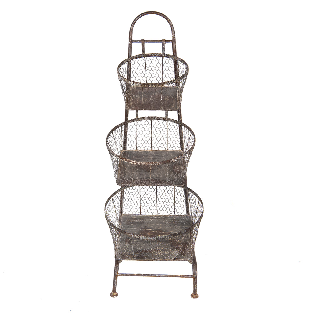 [5Y1359] Étagère avec Paniers Marron 43x43x116 cm