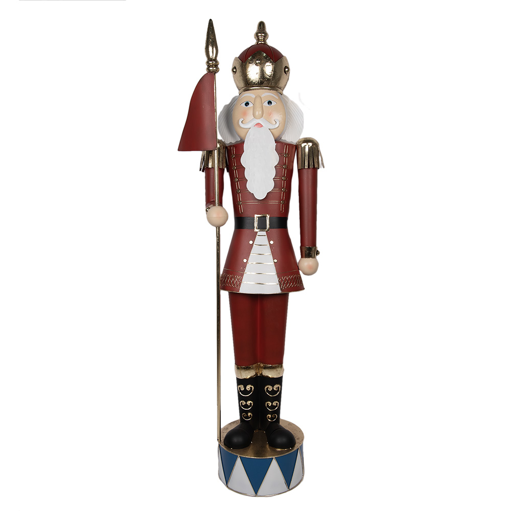 [5Y1378] Decoration Nutcracker Red White 67x41x203 cm