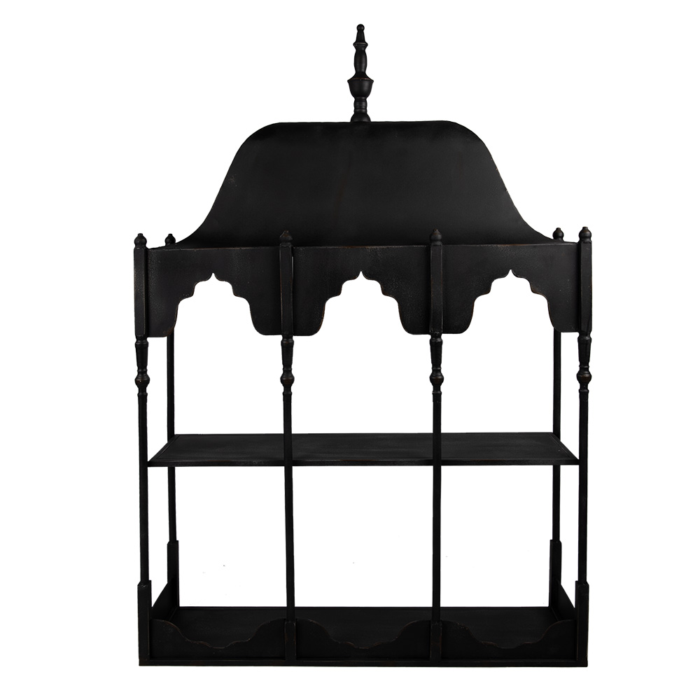 [5Y1388] Wandregal Schwarz Braun 102x25x157 cm