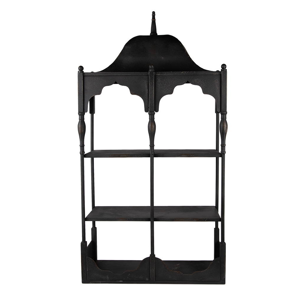 [5Y1389] Wandregal Schwarz Braun 55x19x109 cm