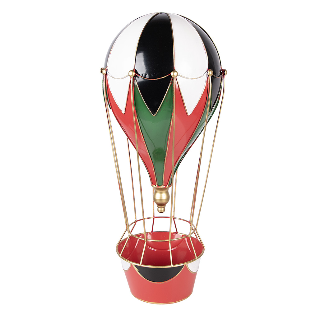 [5Y1406] Decoration hot air balloon Red White Ø 26x62 cm