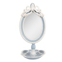 Miroir de table Bleu Blanc 14x14x28 cm