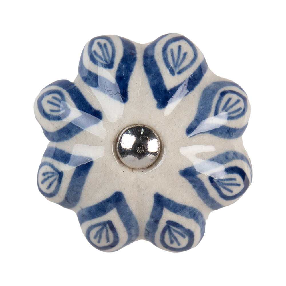[64158] Türknopf Blau Beige Ø 5x5 cm / S3 cm