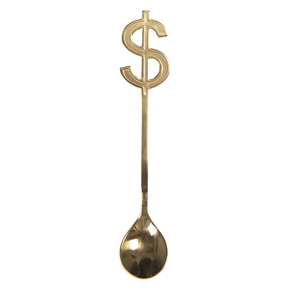 [64455GO] Lepel dollar teken 3x15 cm