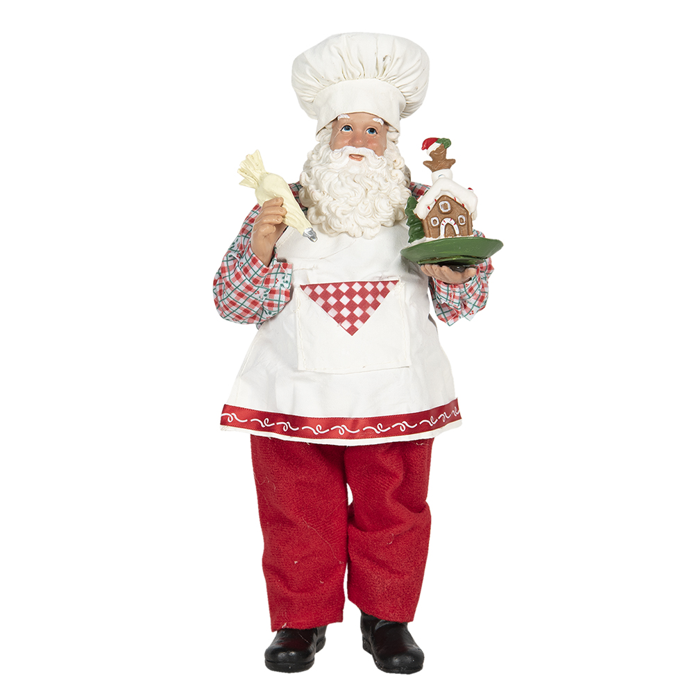 [64648] Weihnachtsdeko Weihnachtsmann Rot, Weiß 13x10x28 cm