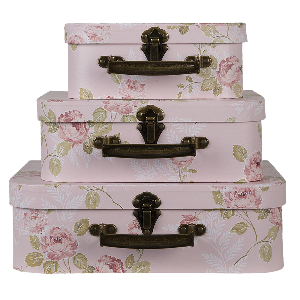 [64751] Decoratie koffer (3) 30x21x9/25x18x9/20x16x8 cm