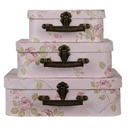 Dekorativer Koffer 3er Set Rosa 30x21x9/25x18x9/20x16x8 cm