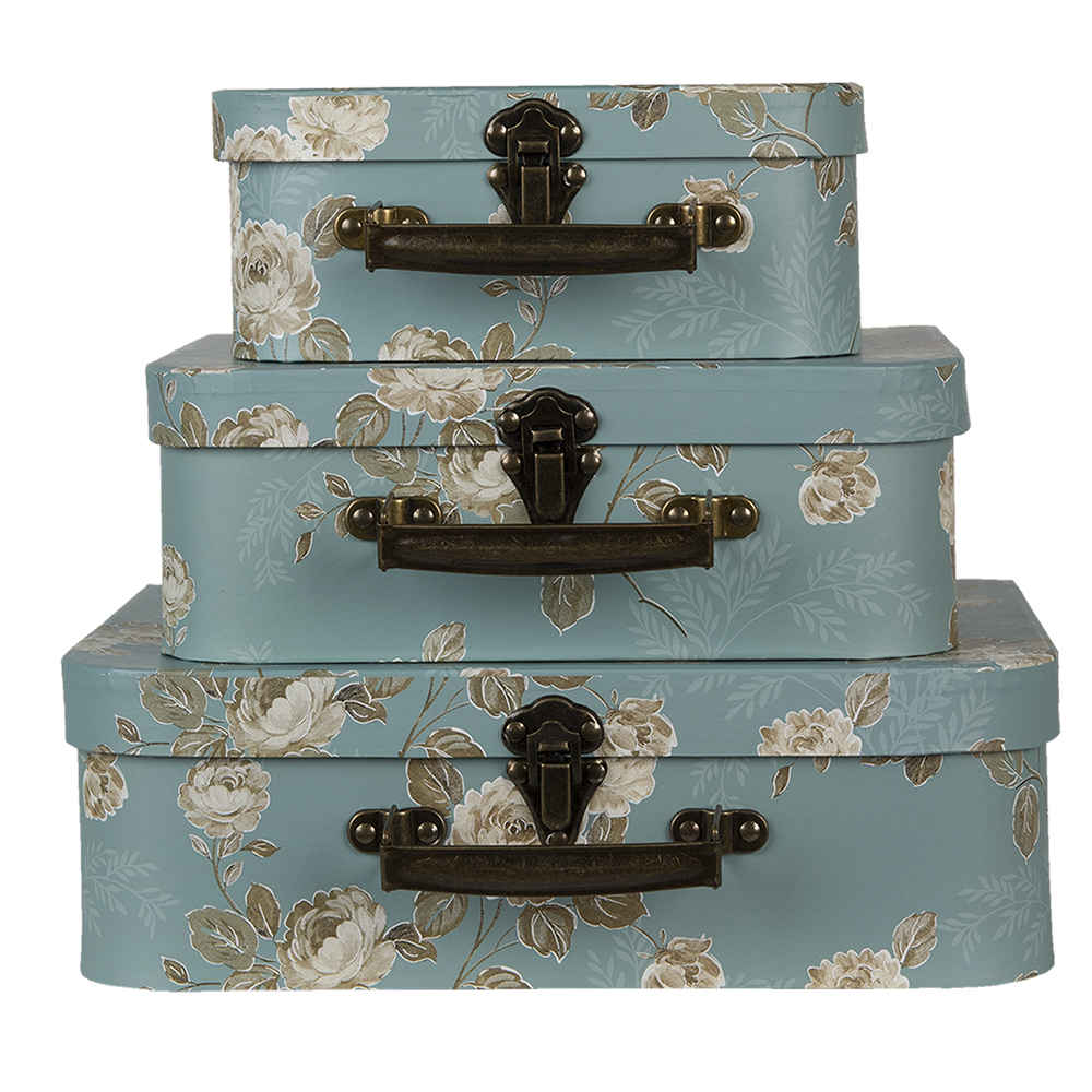 [64753] Decoratie koffer (3) 30x21x9/25x18x9/20x16x8 cm