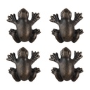 Türknopf 4er Set Frosch Braun 4x4x4 cm / S3 cm