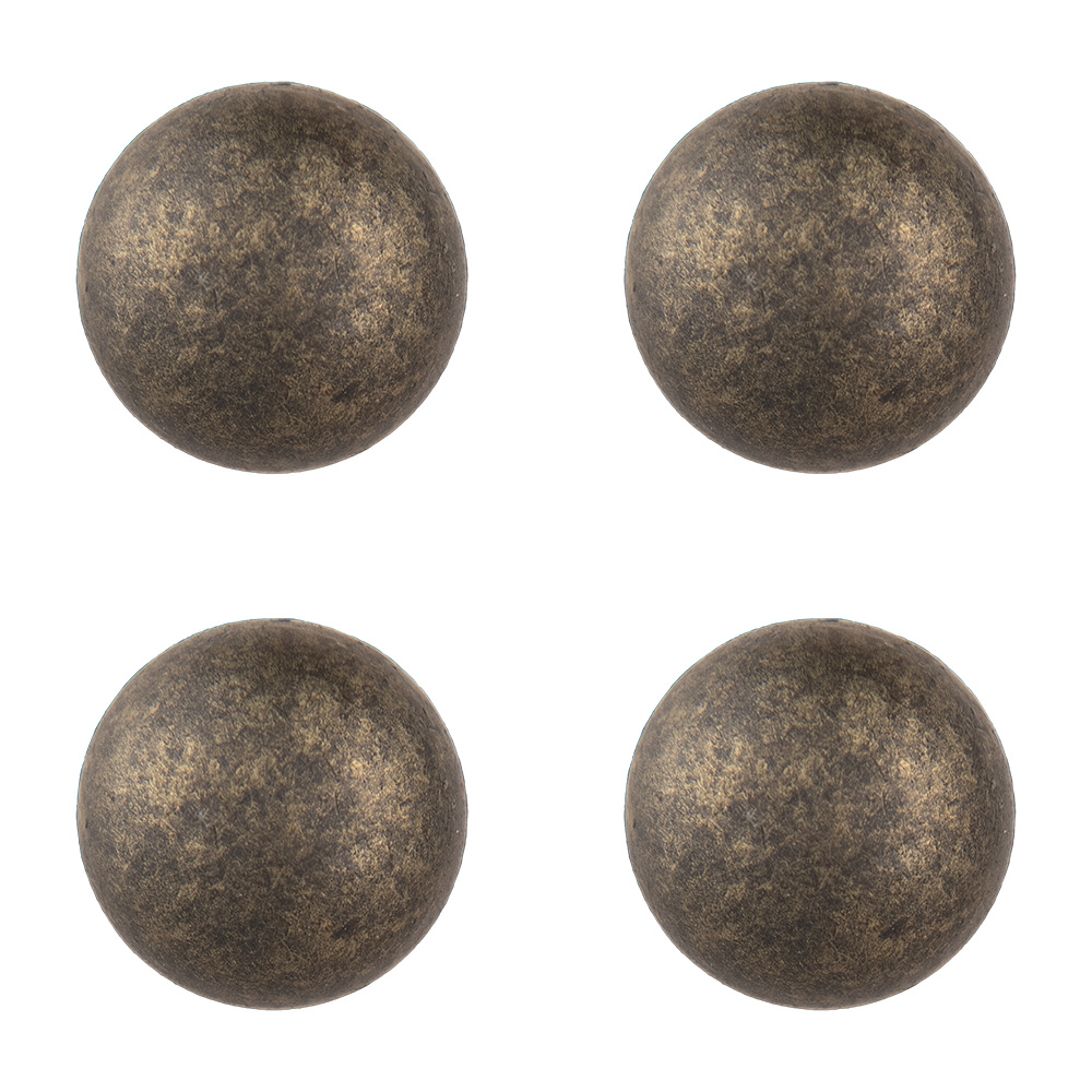 [64893] Doorknob Set of 4 Brown Ø 2x3 cm / S3 cm