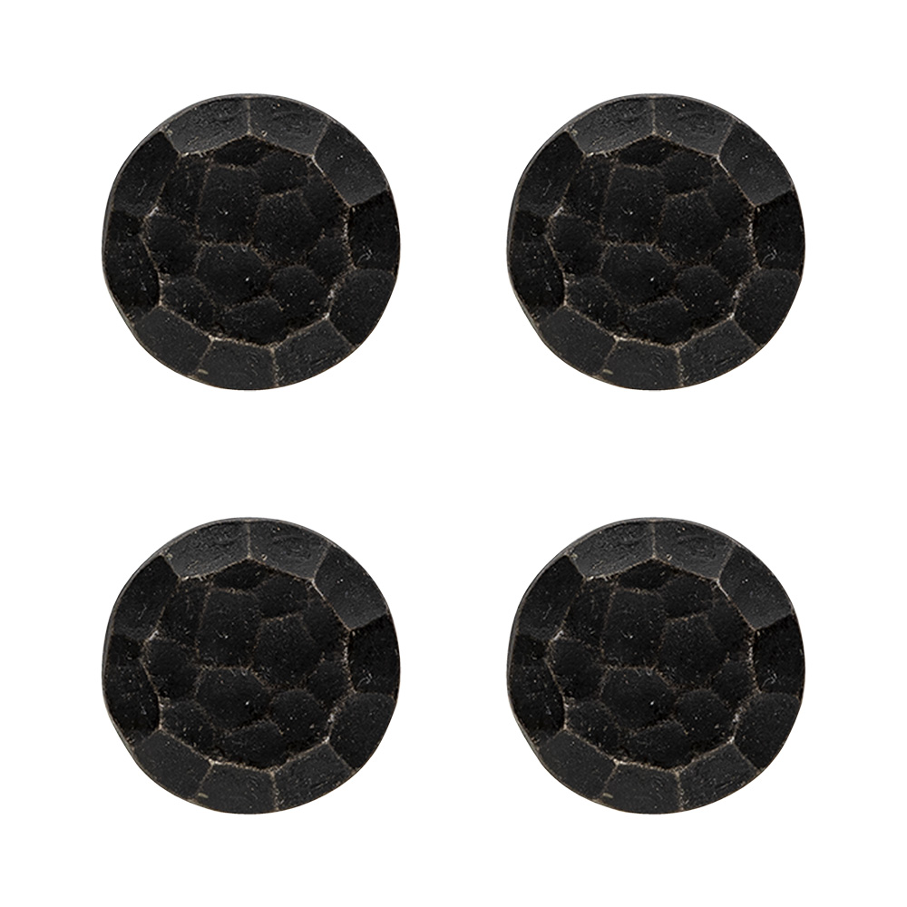 [64896] Doorknob Set of 4 Black Ø 4x3 cm / S3 cm