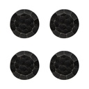 Doorknob Set of 4 Black Ø 4x3 cm / S3 cm