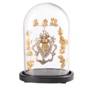 Cloche de verre avec décoration 26x16x37 cm