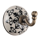 Wall Hook White Black Ø 6 x7 cm