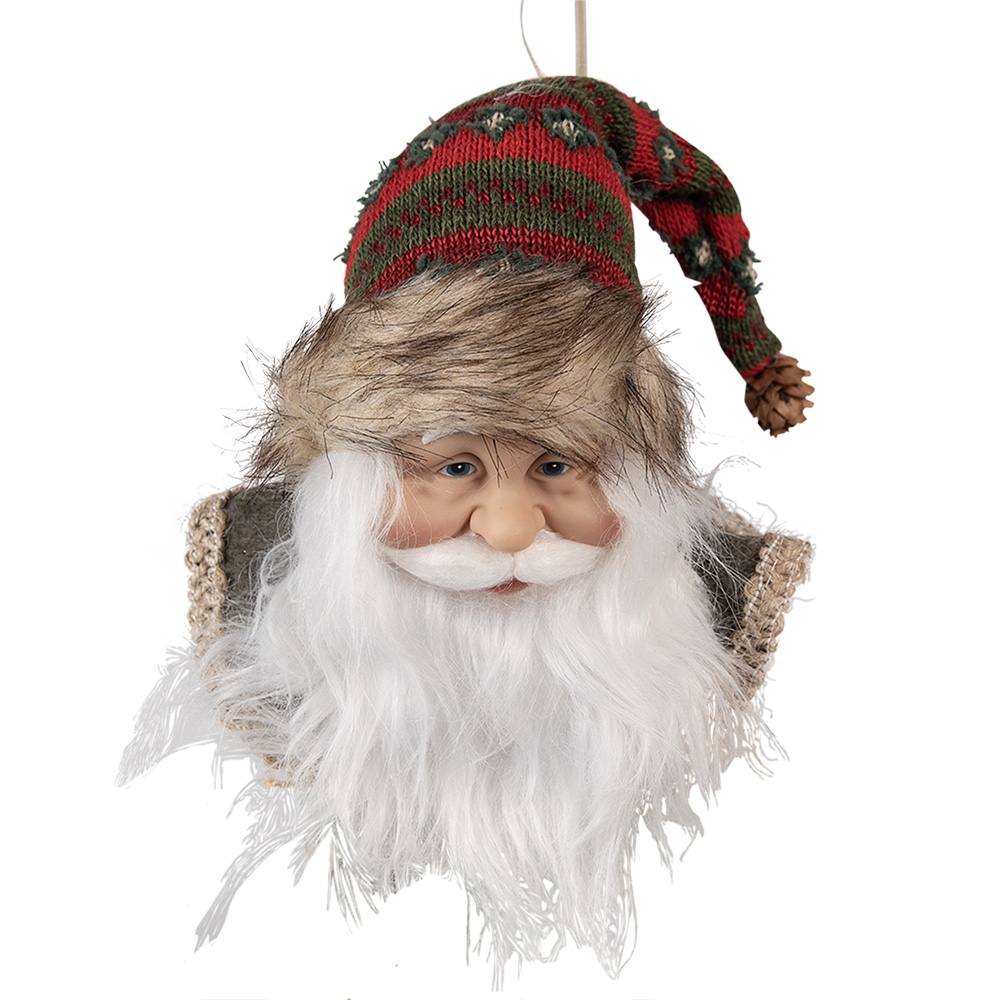 [65267] Decorative Hanger Santa Red White 10x9x28 cm
