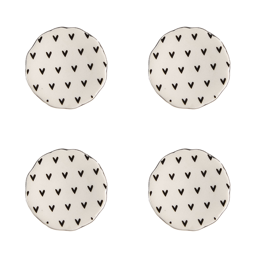 [65290] Pomello per Porta set di 4 Beige, Nero Ø 4x3/6 cm