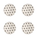 Doorknob set of 4 Beige, Black Ø 4x3/6 cm