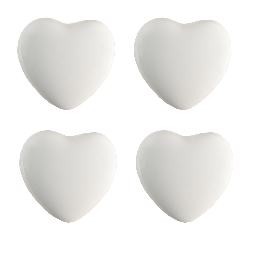 [65293] Türknopf 4-er Set Weiß Ø 4x3/6 cm