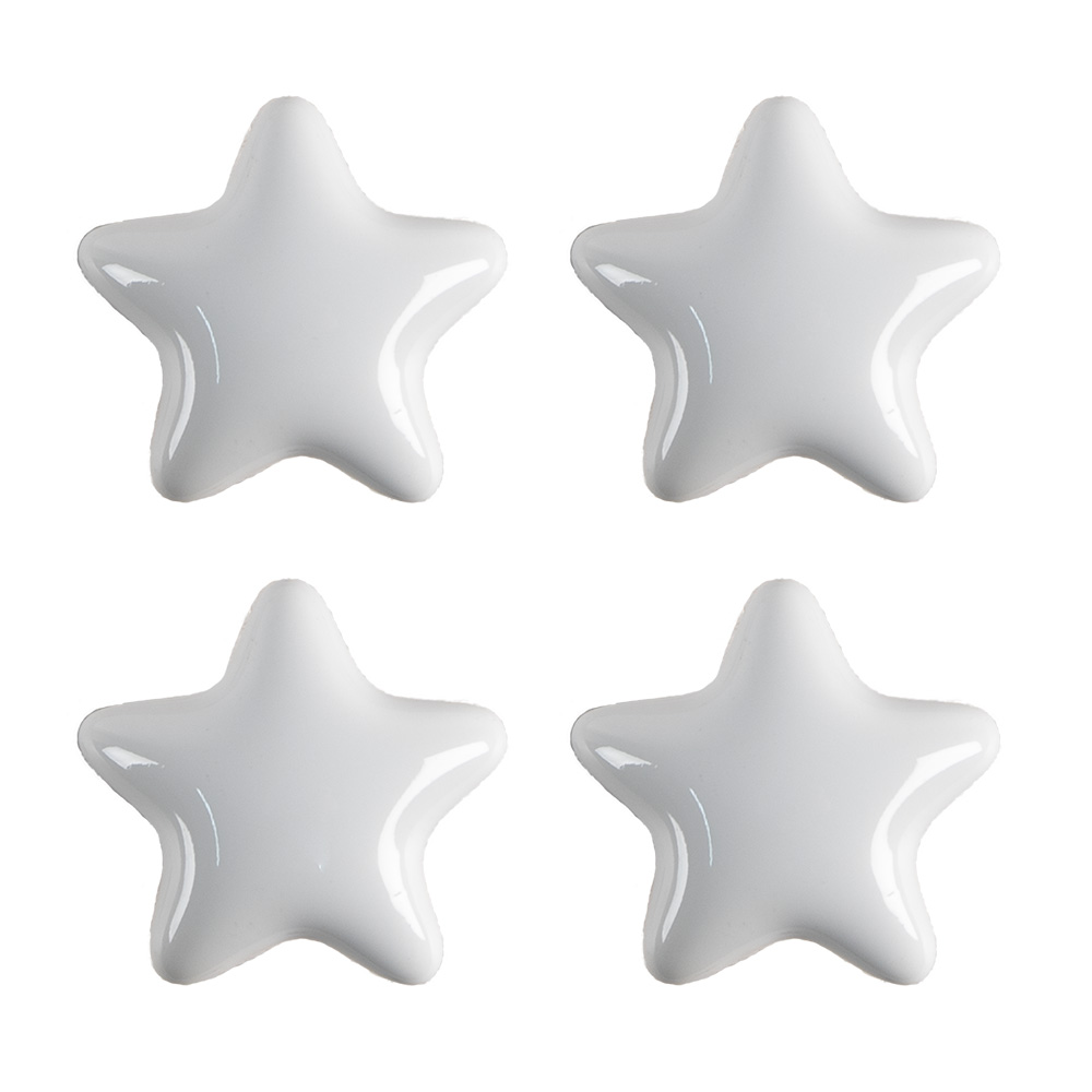 [65296] Doorknob set of 4 White Ø 4x3/6 cm