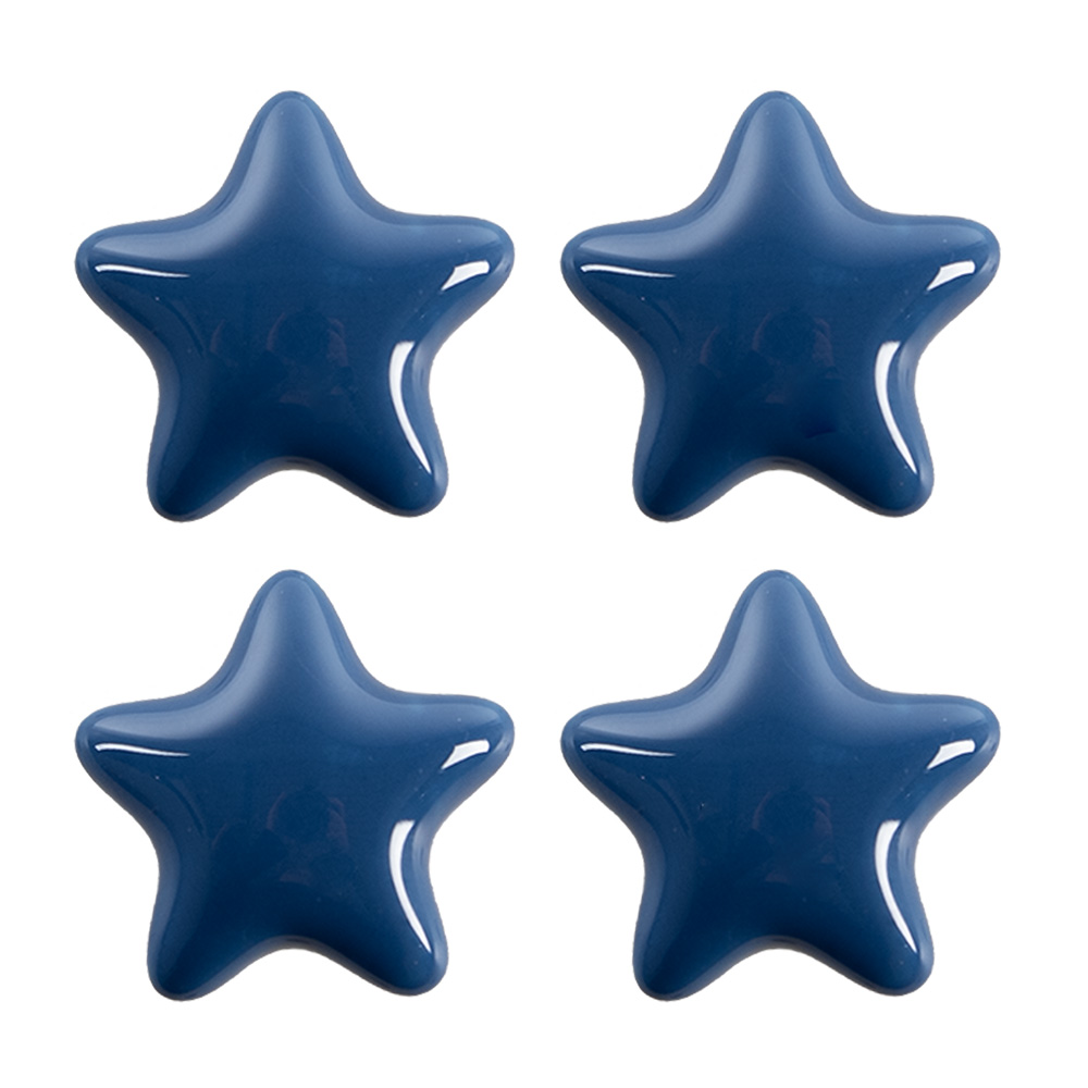 [65297] Poignée de porte set de 4 Bleu Ø 4x3/6 cm