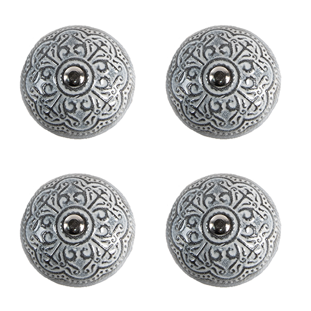 Deurknop set van 4 Ø 4x3/6 cm