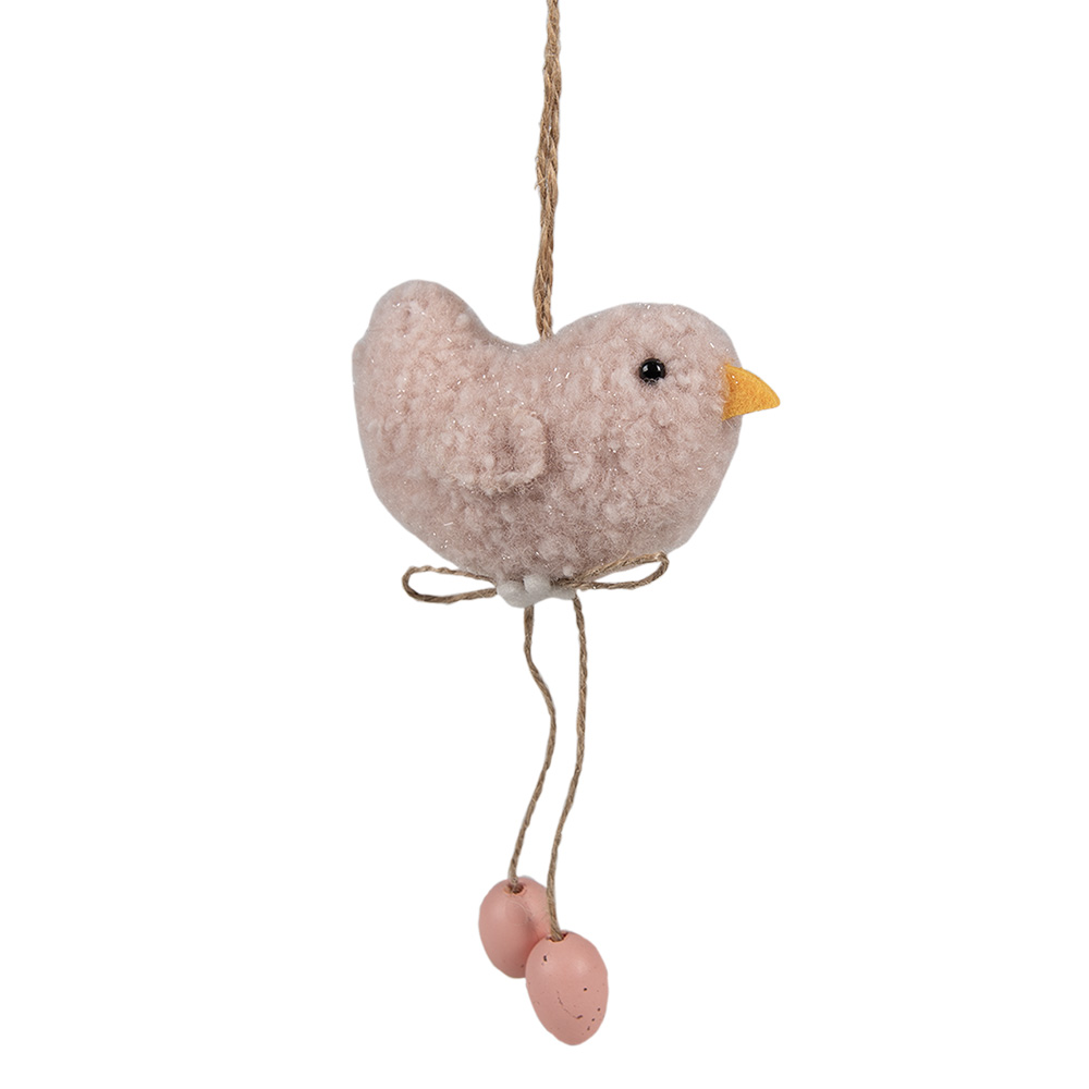 [65345] Décoration oiseau pendentif Rose 10x3x14 cm