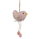 Decorative Hanger bird Pink 10x3x14 cm
