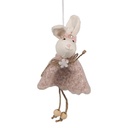 Pendentif décoratif Lapin Rose 8x3x16 cm