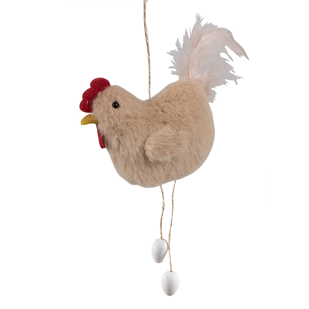 [65358] Decoratie hanger kip 10x3x18 cm