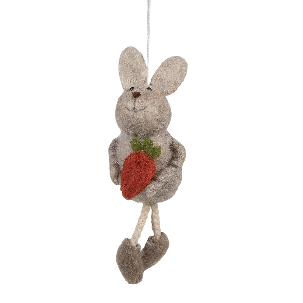 Decoratie Pendentif konijn 4x3x13 cm