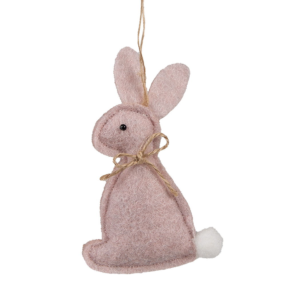 [65373] Pendentif décoratif Lapin Rose 10 cm