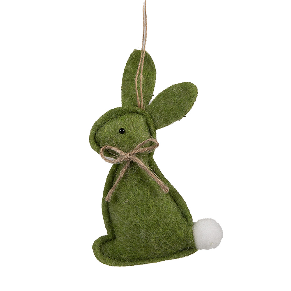 [65375] Decorative Hanger Rabbit Green 6x1x10 cm