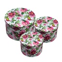 Hoedendoos (3) Ø 26x15 / Ø 22x15 / Ø 19x14 cm